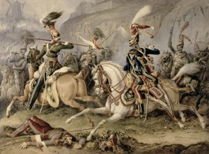 La Batalla de Caballería, 1830 de William Heath
